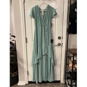 Lulus teal chiffon dress